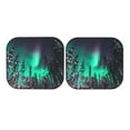 thumbnail image 3 of Uemuo Northern Lights 2 Printed 2 PCS Car Windshield Sun Shade, Auto Sun Heat and UV Rays Blocker, Foldable Automotive Front Window Sunshade Protector, 3 of 7