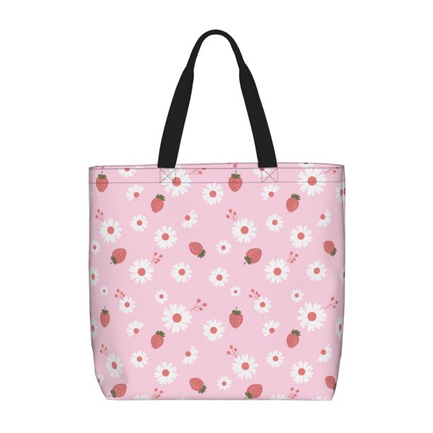 Easygdp Hand Drawn Strawberry Bolsa Tote para Mujer, Bolso de Hombro para Trabajo, Playa, Viajes, Compras y Supermercado