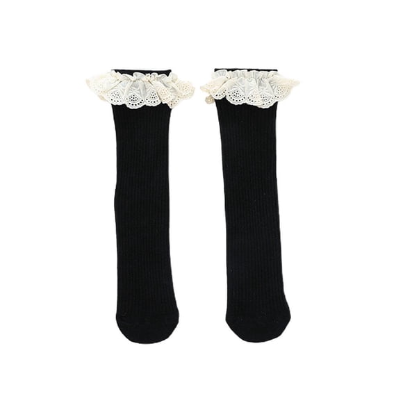 Nuevos Calcetines Para Bebés Y Niñas, Calcetines Hasta La Rodilla Para Niños, Medias Midi De Algodón Con Encaje Para Uso Diario Advancent  BA001156-06