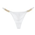 thumbnail image 2 of Gibobby Pantaleta de encaje para mujer Ropa interior de mujer Tanga de mujer transpirable desnuda de gama alta con de metal(Blanco,M), 2 of 5