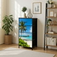 thumbnail image 7 of Dresser for Bedroom with 4 Storage Drawers Paradise beach tropical island Dressers Chest of Drawers Steel Framed Fabric Closet Organizers for Entryway, 7 of 7