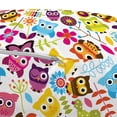 thumbnail image 3 of Cartoon Pouf Cover with Zipper, Owls Pattern with Cactus Plant Botanical Flowers Dandelion Leaf Doodle, Soft Decorative Fabric Unstuffed Case, 30" W X 17.3" L, White and Multicolor, by Ambesonne, 3 of 5