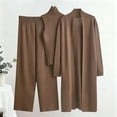 thumbnail image 3 of Heisall Women's Three Piece Sets Knitted High Neck Sweater Wide Leg Pants Fall Winter Outfits Casual Lounge Sets, 3 of 3