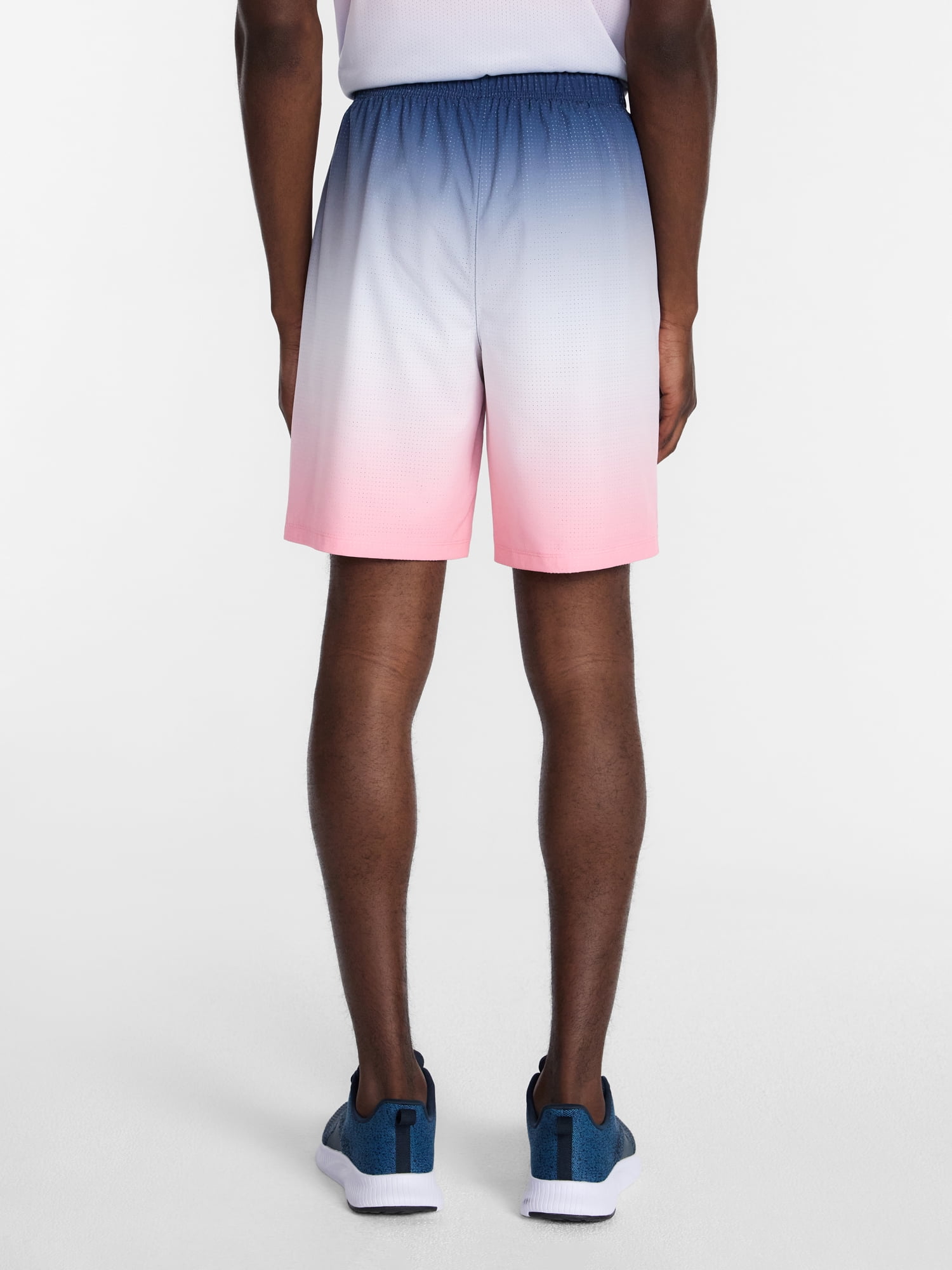 Athletic Works Men's and Big Men's Active Ombre Perforated Woven Performance Shorts, 7" Inseam, Sizes XS-5XL