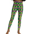 thumbnail image 6 of ClodeEU Women Mardi Gras Leggings,Funny Graphic High Waist Skinny Leggings ,Trendy Tights Costume Multicolor 07,Womens Plus XL, 6 of 8