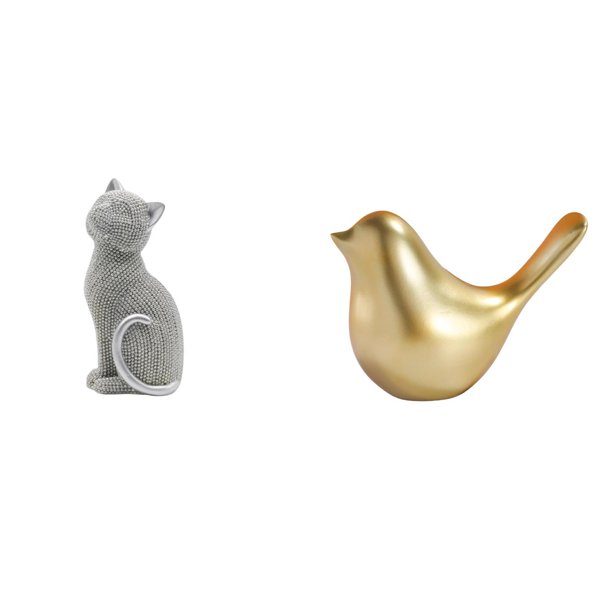 Figura de escritorio,Estatua de gato,linda estantería,escritorio,decoración del hogar,Figura de pájaros,Figura de pájaro dorado,decoración del hogar,estatua de animal,Estatuas decorativas