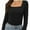 Black, variant on Women's Sexy Long Sleeve Shirts Square Neck Going Out Tops Basic Fall Fashion Slim Fit T Shirts Blouses