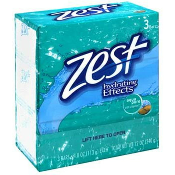 Zest Effet Hydratant Aqua Pur avec de la Vitamine E Savon 3 ct