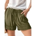 thumbnail image 2 of Fancyglim Women Casual Shorts Drawstring Comfy Elastic Waist Summer Beach Pull On Short Pants with Pockets Green Medium, 2 of 7