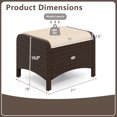 thumbnail image 3 of Patiojoy 2 Pieces Outdoor Patio PE Wicker Ottomans with Removable Cushions Footstools Beige, 3 of 9