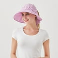 thumbnail image 4 of UDIYO Sun Visor Hat Large Brim Solid Color Pleated Folding Packable Anti-UV Back Bowknot Ribbon Breathable Women Beach Visor Hat for Daily Life, 4 of 8