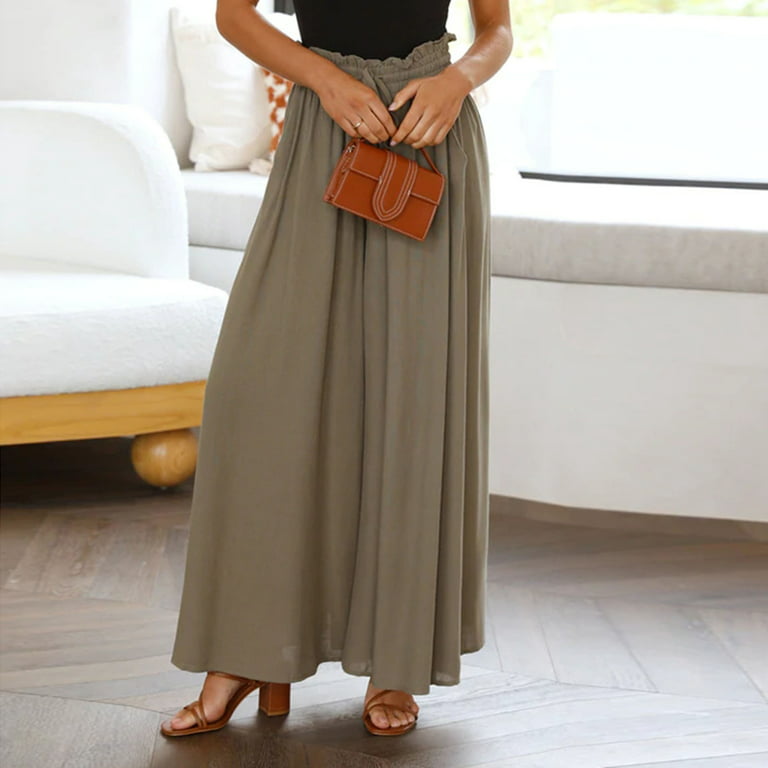 Autumn Casual Women Solid Color Skirt Long Trousers Fashion Ladies