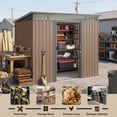 thumbnail image 4 of 8x6 ft Outdoor Storage Shed with Double Lockable Doors - Weather-Resistant Garden Shed in Natural, 4 of 8