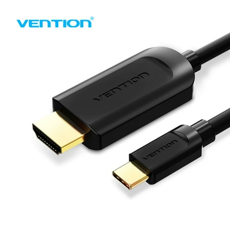 Modo De Av VENTION Type-C to Adapter Cable USB-C Video Cable 4K UHD AV Converter for Macbook TV Projector 1m/3.28ft (Black) ()