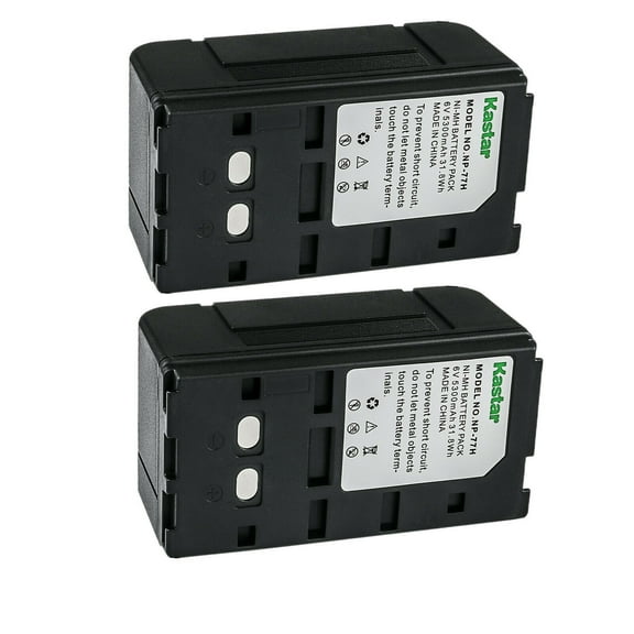 Kastar 2-Pack NP-77H 6.0V 5300mAh Ni-MH Battery Replacement for Sony CCD-TR590E CCD-TR6 CCD-TR60 CCD-TR600 CCD-TR606E CCD-TR60E CCD-TR61 CCD-TR614 CCD-TR620E CCD-TR64 CCD-TR65 CCD-TR66 CCD-TR7