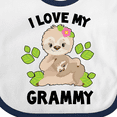 thumbnail image 4 of Inktastic Cute Sloth I Love My Grammy with Green Leaves Boys or Girls Baby Bib, 4 of 4