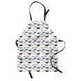 thumbnail image 1 of Underwater Apron, Funny Shapes of Fish with Wavy Stripes, Unisex Kitchen Bib with Adjustable Neck for Cooking Gardening, Adult Size, White Multicolor, by Ambesonne, 1 of 4