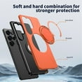 thumbnail image 5 of For Samsung Galaxy S23 5G Ultra Slim Hybrid TPU+PC Protective Cover with Metal Rotation Holder , Compatible MagSafe, Military Grade Shockproof Phone Case Cover,Orange, 5 of 7