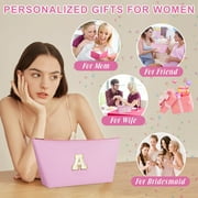 DAKIMOE Makeup Bag Cosmetic Bags Organizer Personalized Initial Travel Essentials Toiletry Bag for Birthday Christmas Girlfriend Teacher Valentines Day Gifts