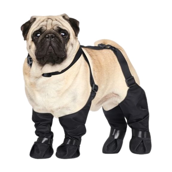 L-Size Dog Suspender Boots 1.2 Size,Waterproof Winter Paw Protector Shoes with Non-Slip Silicone Soles,Adjustable Suspenders and Reflective Straps for Large Dogs, Cold Rain Snow Hiking Outdoor Safety