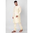 thumbnail image 5 of SKAVIJ Art Silk Kurta Pajama Set for Men Indian Wedding Party Wear Dress (Large, Offwhite), 5 of 6