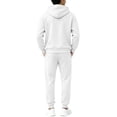 thumbnail image 5 of Spazoro Boys Sweatshirt Jogger Set with Kangaroo Pockets, Elastic Waist Long Sleeve Regular Fit Hooded Neck Solid Color Warm Fleece Lined Active Outfits for Kids White Size 13-14, 5 of 7
