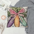 thumbnail image 2 of PHYHOO Pillow Covers , Rabbit Bunny Floral Eggs Striped Farmhouse Decorative Throw Pillowcases for Home Sofa Couch Decoration, 2 of 5