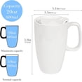 thumbnail image 2 of Ceramic Coffee Mug with Slide Lid, 20oz Extra Large Travel Coffee Cup with Handle, Reusable Tall Coffee Mugs Large Capacity Drinking Teacups, Dishwasher Safe, White, 2 of 4
