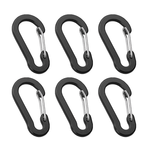 ZHZFKQ 2026 New 6 Pcs Large Black Carabiners for Stroller Hooks – Stroller Accessories Clips for Stroller Organization, Diaper Bags, Hanging Gear, Baby Essentials, Travel Convenience.