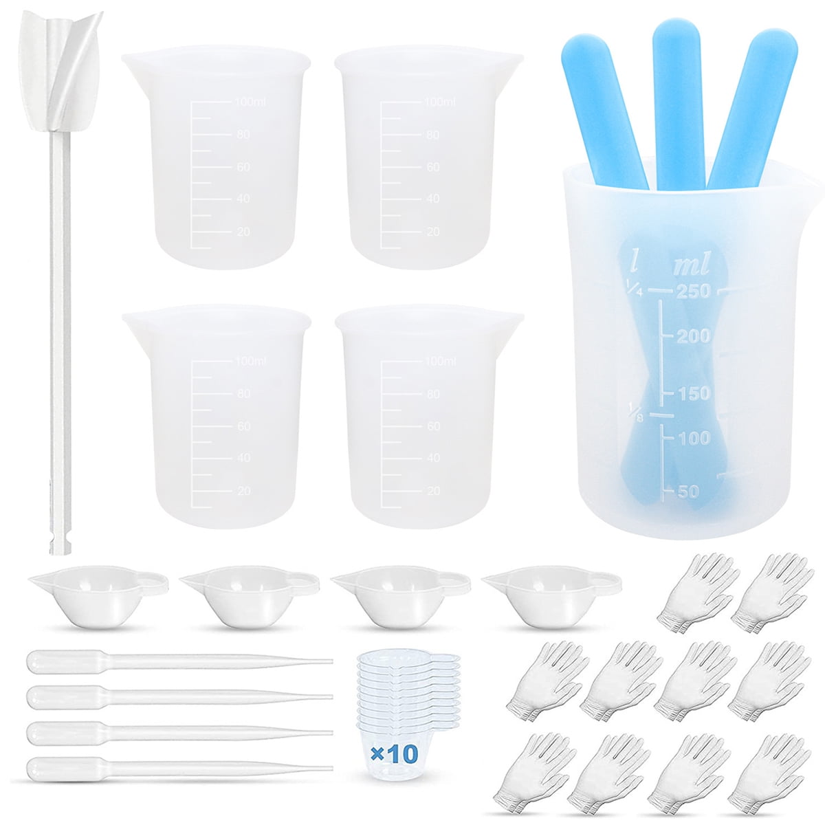 Silicone Resin Measuring Cups Tool Kit DIY Creativity Epoxy Mixer Set