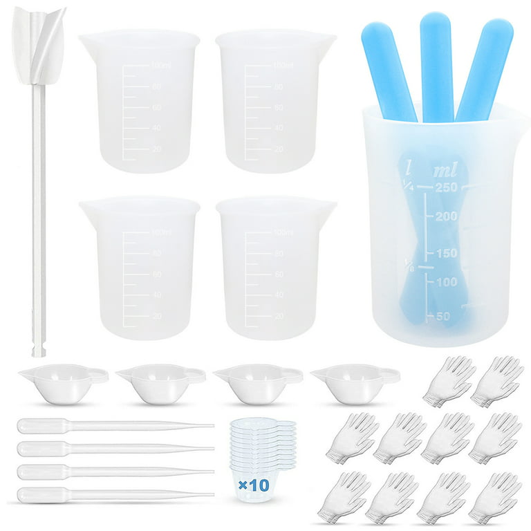 6 Pack Silicone Epoxy Resin Mixing Cups Stirrers Tools Kits Measuring Cup  DIY