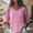 Pink, variant on Women's Casual Chic Tunic - Relaxed Fit V-Neck Long Sleeve - Breathable Linen Blend Oversized Blouse