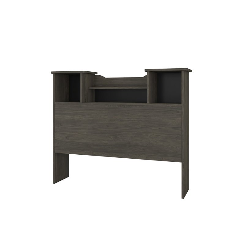 Nexera 4438 Twin Size Bookcase Headboard Bark Grey