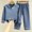 Blue, variant on Lisbinx toddler Baby Kids Winter Boys Girls Solid Color Long Sleeved Thickening Home Wear Clothes Suit