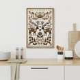 thumbnail image 4 of IDEA4WALL Framed Canvas Wall Art Folk Art Deer Floral Deer Design in Earthy Tones Vintage Art Print Minimal Wildlife Posters Boho Chic for Living Room, Bedroom, Office - 24"x36" Natural, 4 of 5