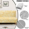 thumbnail image 3 of SCRAWLGOD Daisy Floral Print Yellow Stretch Futon Slipcover Armless Sofa Cover Futon Mattress Covers Without Armrests Sofa Bed Furniture Protector Covers with Elastic Bottom, 3 of 7