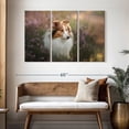thumbnail image 3 of Elephant Stock Sheltie And Flowers Wall Art - Horizontal Multi Panel Canvas - Living Room Wall Decor - Animal Multi Panel - Brown And Gray Decor - 50" x 32", 3 of 8