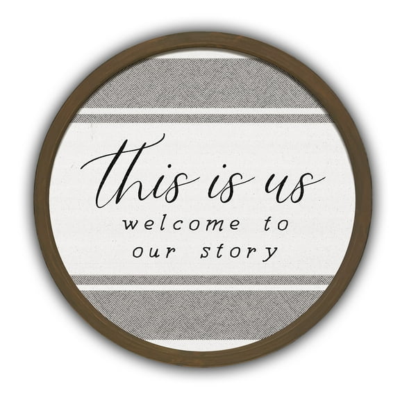 Creative Products Welcome to our Story 20 x 20 Round Brown Framed Print