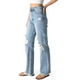 thumbnail image 2 of Vibrant MIU Juniors High Rise Stonewash 90s Straight-Leg Jeans (Light Denim, 15), 2 of 5