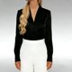thumbnail image 1 of Tops de Manga Larga de Mujer Vestido Casual Oro Terciopelo Cuello en V Blusa Suelta Suave Elegante, de Manga Larga de Negocios Tops Casuales para Mujeres, 1 of 7