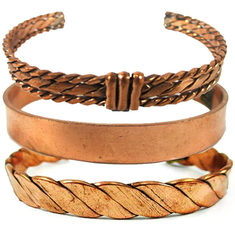 Braided Pure Copper Cuff Bracelets