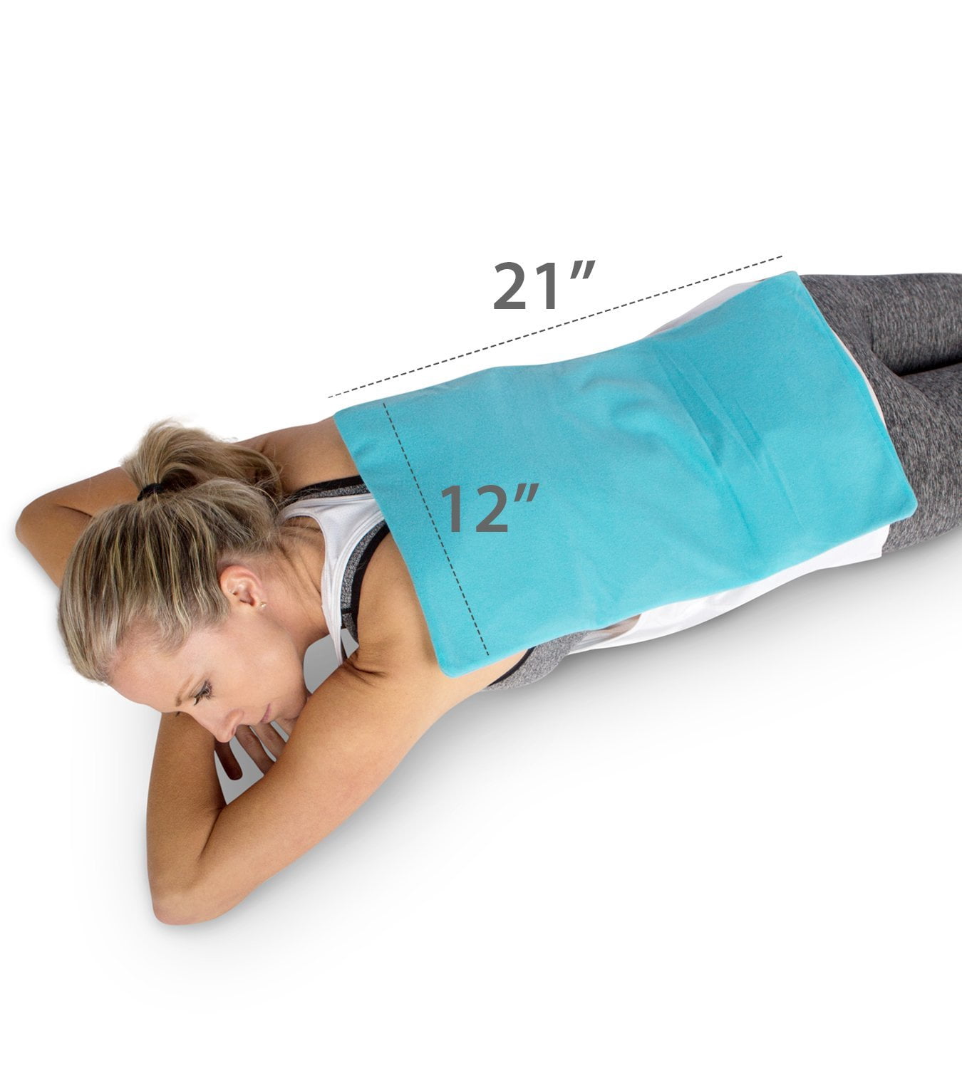ICEWRAPS 12”x21” Reusable Ice Pack with Soft Fabric Cover - Oversize Flexible Cold Therapy Wrap for Back, Hip, Knee Injuries, Sciatica, and Chronic Pain Relief