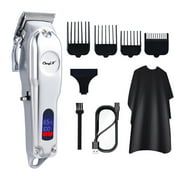 CkeyiN Hair Clipper Kit for Men, Beard Trimmer, Professional USB Rechargeable Low Noise Haircutting Kit