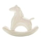 thumbnail image 1 of Figura de caballo mecedor de cerámica, figura de animal, coleccionable, regalo, decorativa, Blanco perla, 1 of 8