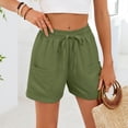 thumbnail image 6 of Oplxuo Shorts for Women Summer - Casual Elastic Waist Pajamas Bottoms Lightweight Loose Lounge Beach Shorts with Pockets, 6 of 7