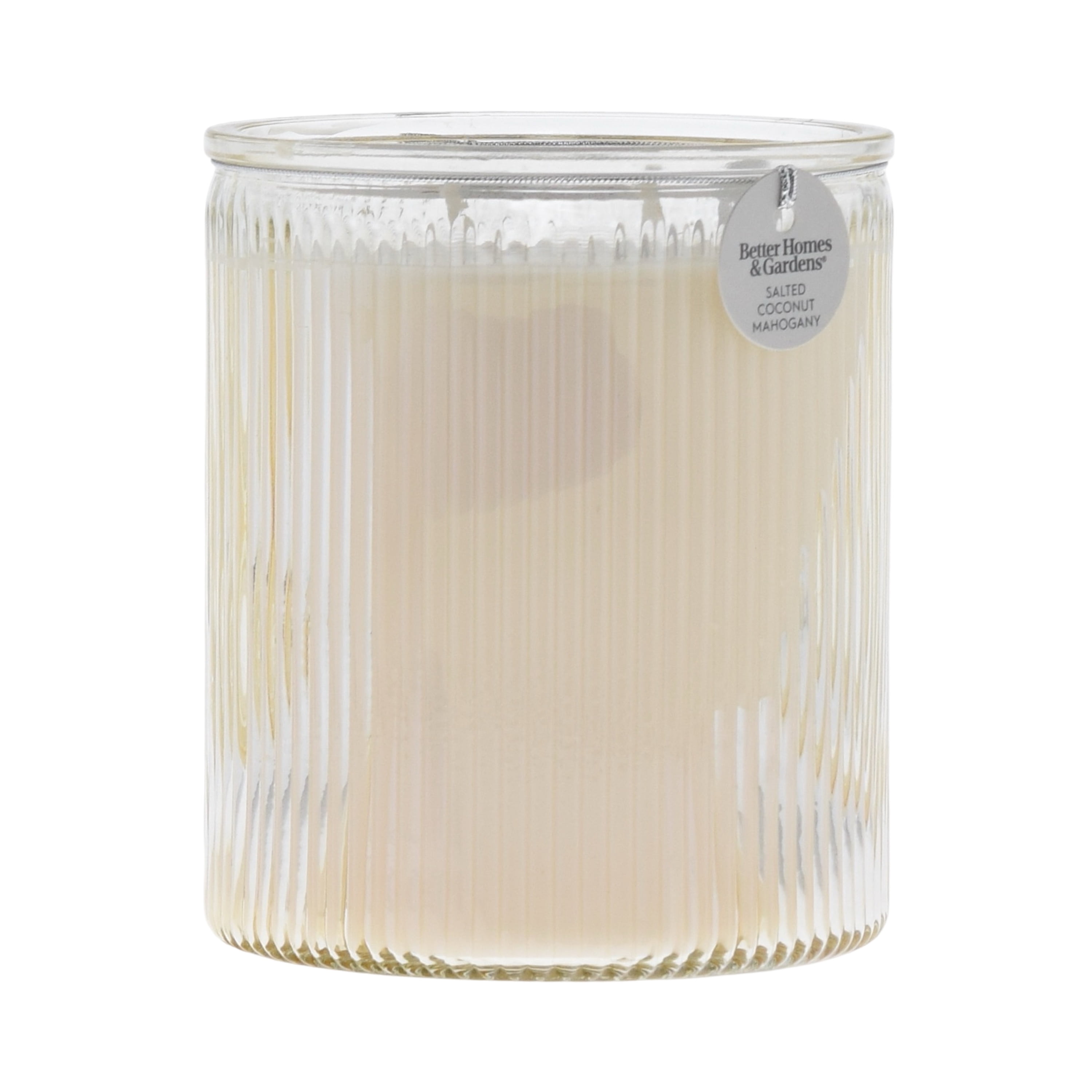 Better Homes & Gardens Salted Coconut and Mahogany Scented 2-Wick 17.1oz Ribbed Jar Candle