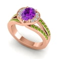 thumbnail image 2 of 2.35 Ct Oval Cut Amethyst & Peridot Gemstone New Bridal Ring for Women Solid 14K Rose Gold Size 6.5 by Diamond-Capitals, 2 of 8