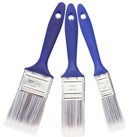 Masteelf  3 Pcs Co Blue Plastic Handle Brush Glue Painting Flat Utility