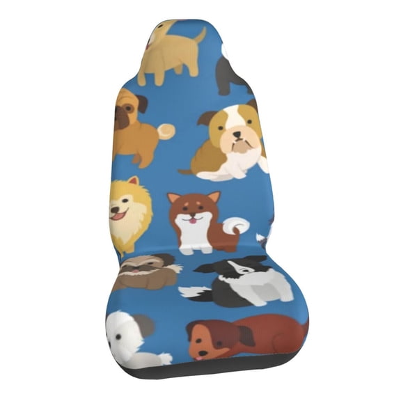 Funny Animal Dogs Pug Car Seat Covers Stretch Car Seat Protectors Universal Fit