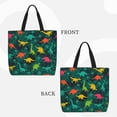thumbnail image 2 of Honeii Colorful Dinosaurs Print Tote Bag, Reusable Grocery Shopping Bag,Shoulder Bag with Inner Pocket, 2 of 7